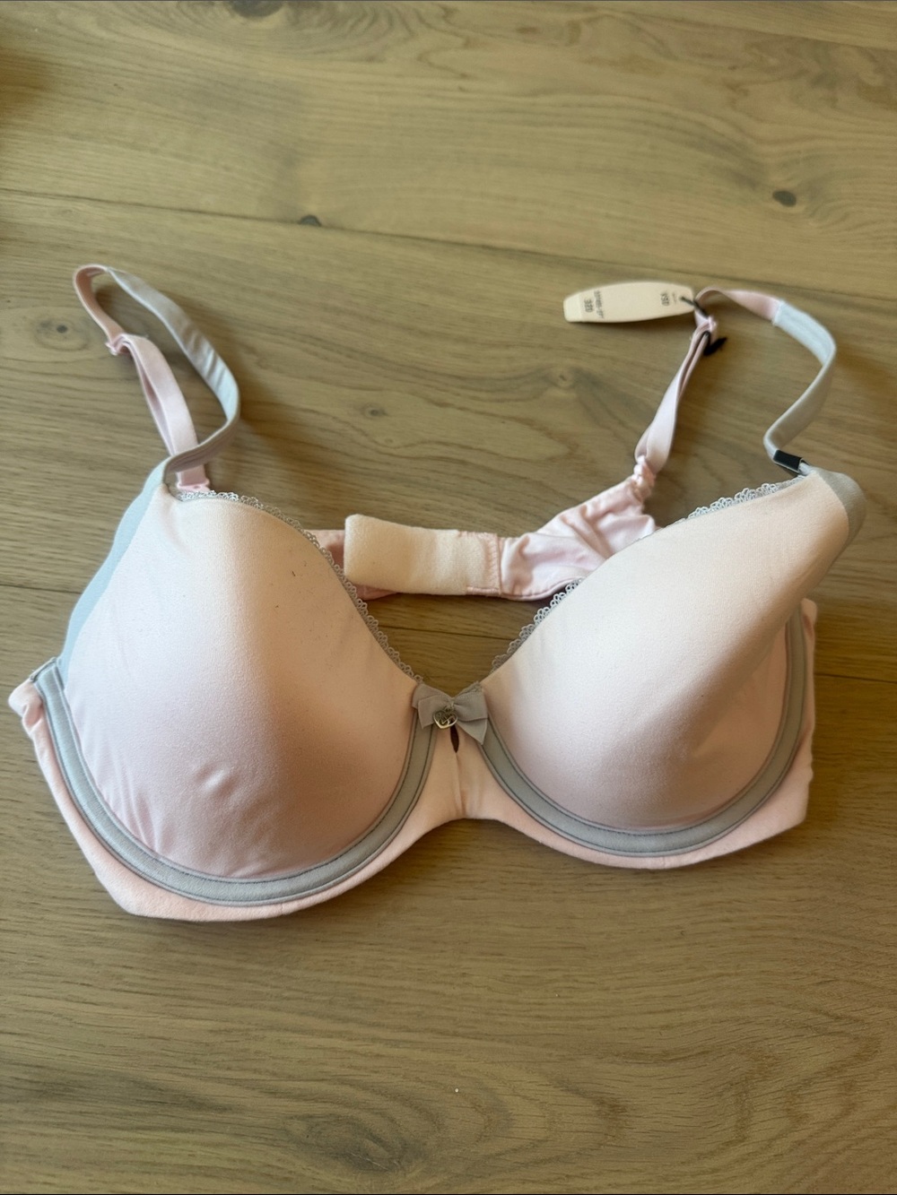 Victoria's Secret Pale Pink Bra with Gray Trim
